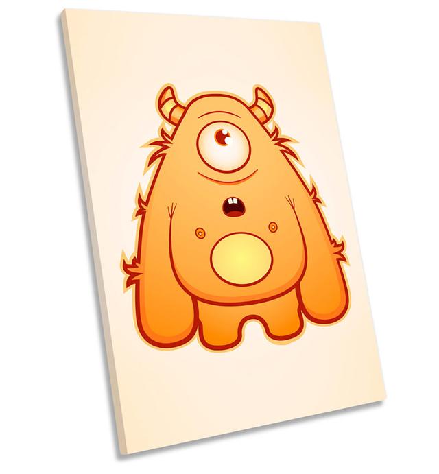 Space Monster Kids Room Cute - Wrapped Canvas Print Zoomie Kids Size: 61cm H x 40.6cm W x 2cm D on Productcaster.