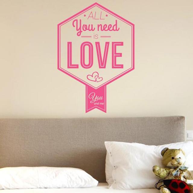 All You Need Is Love You And Me Wall Sticker 17 Stories Colour: White, Size: Large on Productcaster.