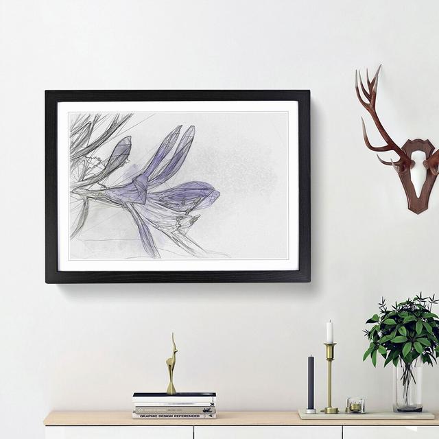 Lilac Lilly Flower in Bloom in Abstract - Picture Frame Graphic Art Print East Urban Home Size: 62cm H x 87cm W x 2cm D, Frame Option: Black Framed on Productcaster.