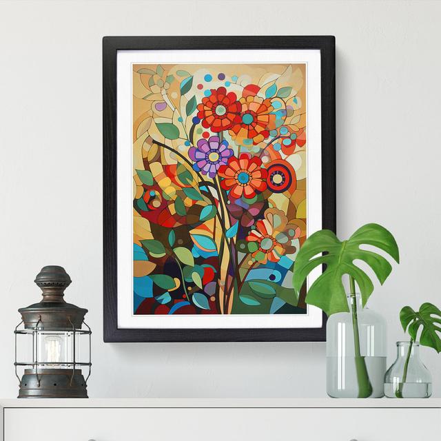 FRM-V0523-876X Flowers Constructivism Vol.5 - Single Picture Frame Print Marlow Home Co. Format: Black Framed, Size: 64cm H x 46cm W x 2cm D on Productcaster.