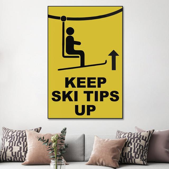 Ski Tips by Vintage Apple Collection - Wrapped Canvas Graphic Art Happy Larry Size: 152.4cm H x 101.6cm W x 3.81cm D on Productcaster.