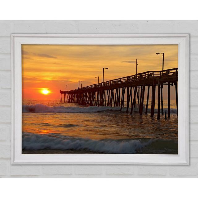 Sunset Waves Framed Print Bright Star Size: 84.1cm H x 118.9cm W x 1.5cm D on Productcaster.