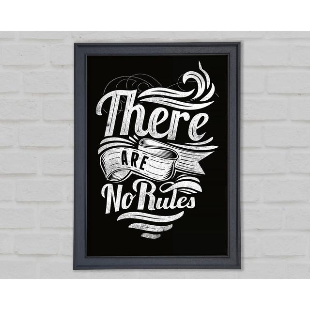 There Are No Rules - Single Picture Frame Typography Happy Larry Size: 42cm H x 29.7cm W x 1.5cm D on Productcaster.