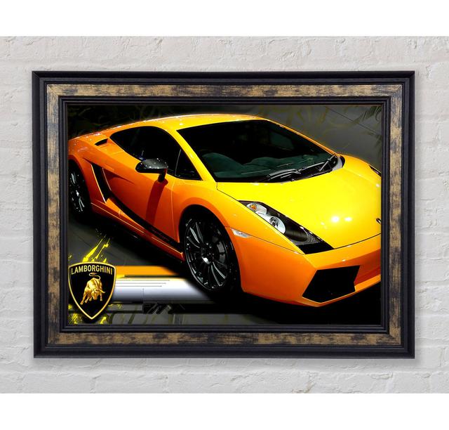 Yellow Tuned Lamborghini - Single Picture Frame Art Prints Bright Star Size: 84.1cm H x 142.2cm W x 8cm D on Productcaster.