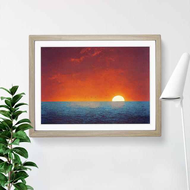 Mystical Ocean Sunset - Picture Frame Graphic Art House of Hampton Frame Colour: Oak , Size: 34cm H x 46cm W x 2cm D on Productcaster.