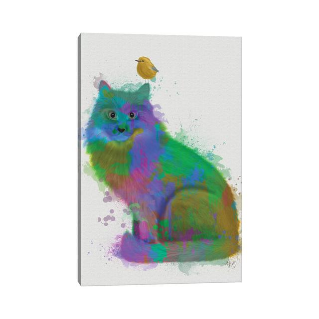 Cat Rainbow Splash 12 by Fab Funky - Wrapped Canvas Painting ClassicLiving Size: 45.72cm H x 30.48cm W x 1.9cm D on Productcaster.