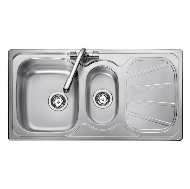 Baltimore 95cm x 50.8cm Stainless Steel Reversible Kitchen Sink Rangemaster Sink & Taps on Productcaster.