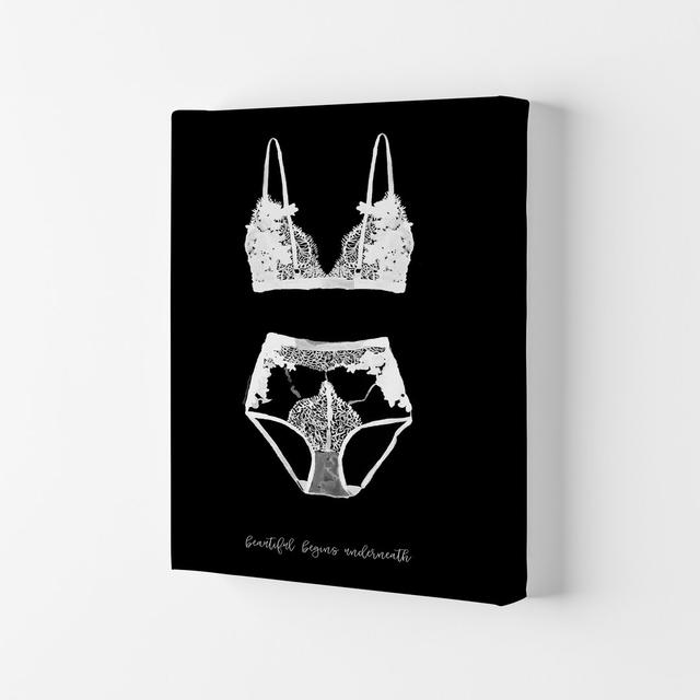 'Beauty Begins Underneath Lingerie' Graphic Art East Urban Home Frame Options: No Frame, Size: 29.7 cm H x 21 cm W x 1 cm D on Productcaster.