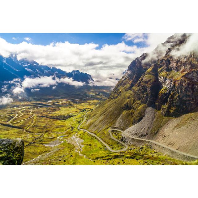 Morning Fog Over The Death Road In The Yungas Of Bolivia Union Rustic Size: 20cm H x 30cm W x 3.8cm D on Productcaster.