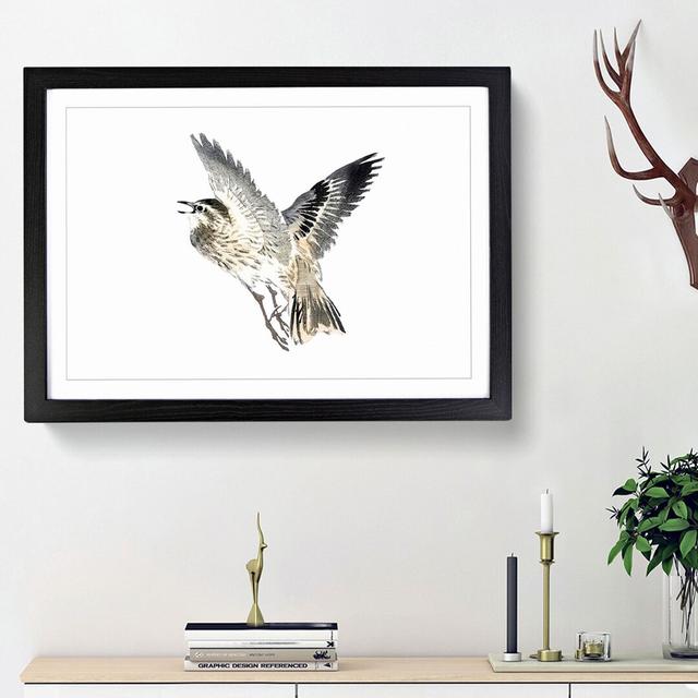 Bird in Flight by Kono Bairei - Picture Frame Painting Print on Paper East Urban Home Frame Option: Black Framed, Size: 45cm H x 63cm W x 2cm D on Productcaster.