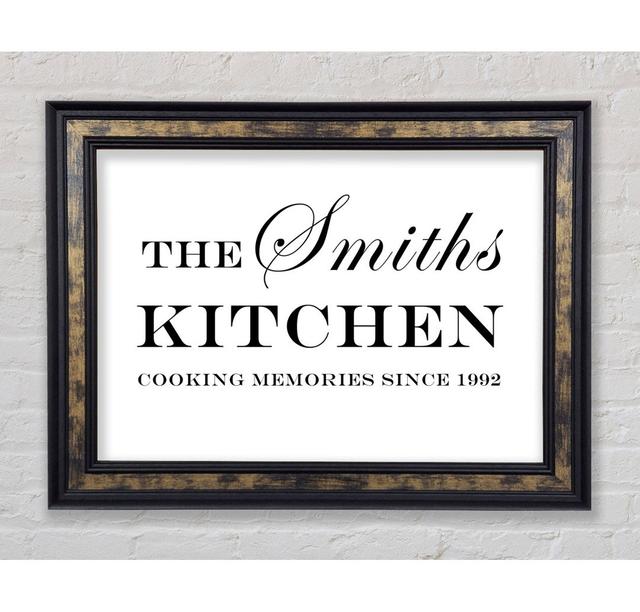 Kitchen Quote Your Family Name And Date Kitchen - Print Bright Star Size: 59.7cm H x 84.1cm W x 8cm D, Colour: White on Productcaster.