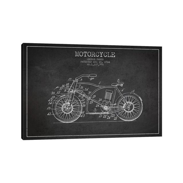 George Pamer Motorcycle Patent Sketch (Charcoal) by Aged Pixel - Wrapped Canvas Art Prints Williston Forge Size: 45.72cm H x 66.04cm W x 1.9cm D on Productcaster.