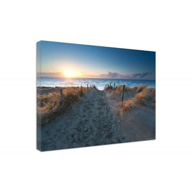 'Sunset Over the Sea' - Wrapped Canvas Panting Print Latitude Run Size: 80cm H x 120cm W on Productcaster.