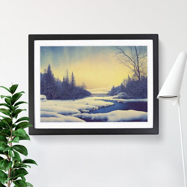 XH1022-8606X Sunrise Winter Forest Vol.3 - Single Picture Frame Print Alpen Home Size: 25cm H x 34cm W x 2cm D, Frame Colour: Black Framed on Productcaster.