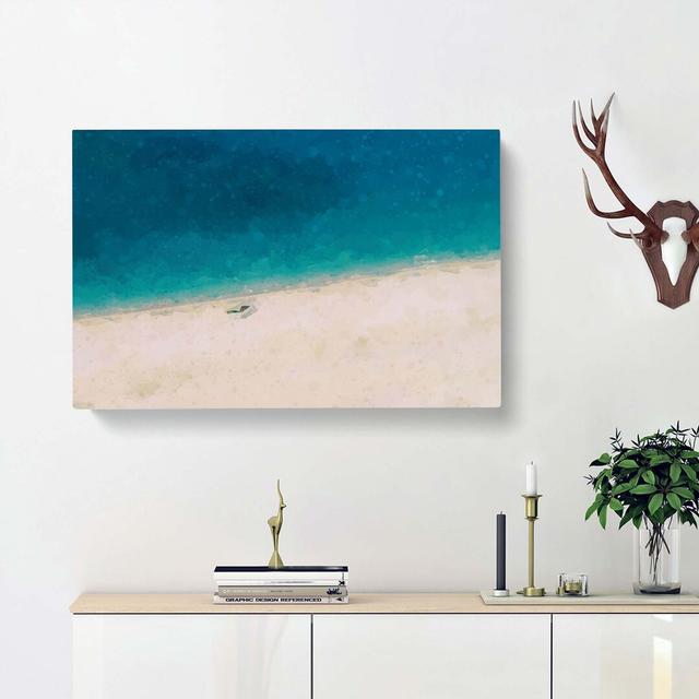 Turquoise Beach in Kefalonia Greece in Abstract - Wrapped Canvas Graphic Art Print East Urban Home Size: 50cm H x 76cm W x 3cm D on Productcaster.