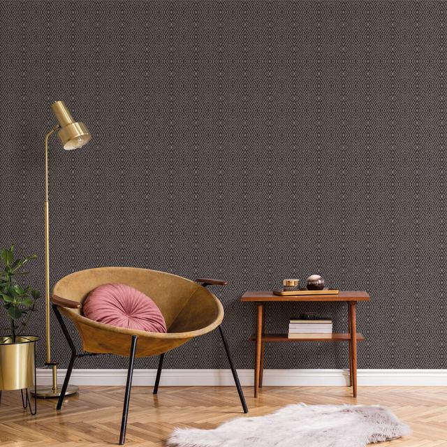 Krajewski 10.05m x 53cm Textured Matte Paste the Wall Wallpaper Roll Bloomsbury Market Colour: Black on Productcaster.