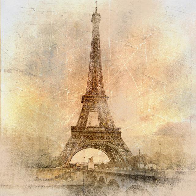 Sanibel Eiffel Tower by Freeartist - Wrapped Canvas Graphic Art ClassicLiving Size: 76cm H x 76cm W x 3.8cm D on Productcaster.