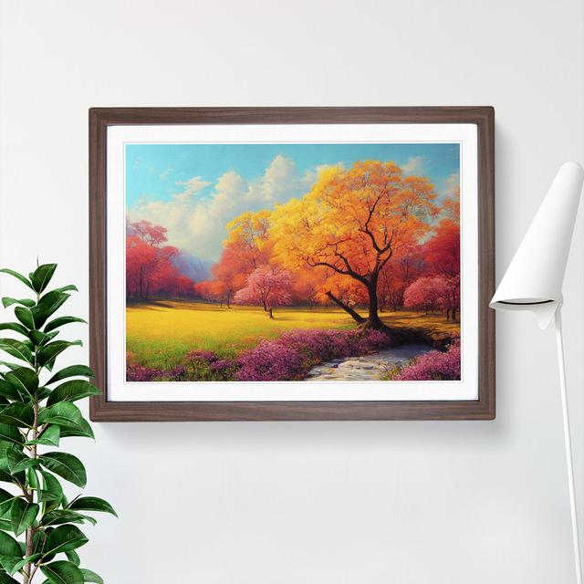 Spring Forest Landscape Vol.1 - Picture Frame Graphic Art Alpen Home Size: 34cm H x 46cm W x 2cm D, Frame Colour: Walnut on Productcaster.