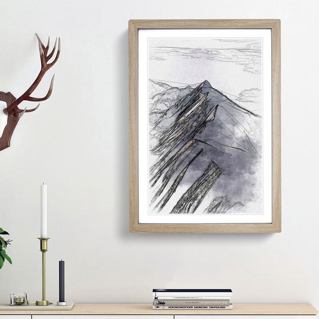 Mountain Ridge in Switzerland in Abstract - Picture Frame Graphic Art Print East Urban Home Size: 87cm H x 62cm W x 2cm D, Frame Option: Oak Framed on Productcaster.