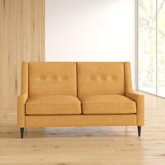 Augusta Plaza Loveseat George Oliver Upholstery Colour: Yellow on Productcaster.