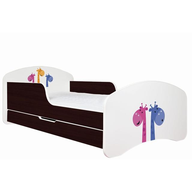 Cristian Convertible Toddler Bed with Drawers Isabelle & Max Colour (Bed Frame): White/Black, Size: European Toddler (80 x 160cm) on Productcaster.