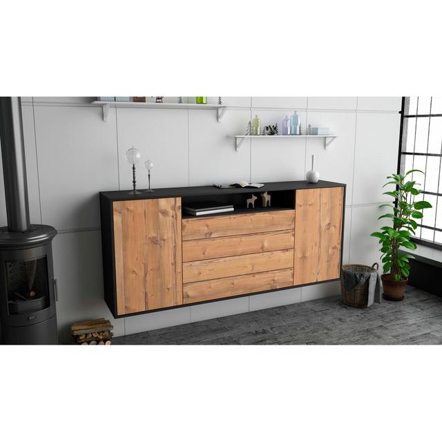 Hideaway Sideboard Ebern Designs Colour (Body/Front): Anthracite/Pine on Productcaster.