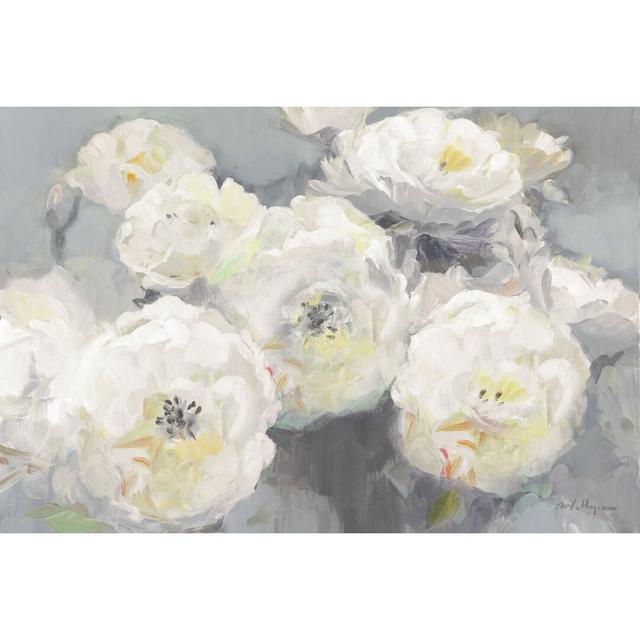 Wild Roses Grey Crop by Marilyn Hageman - Wrapped Canvas Painting Rosalind Wheeler Size: 61cm H x 91cm W on Productcaster.