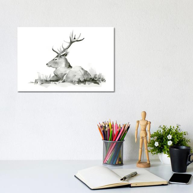 Recumbent Stag II by Jacob Green - Wrapped Canvas Gallery-Wrapped Canvas Giclée Alpen Home Size: 20.32cm H x 30.48cm W on Productcaster.