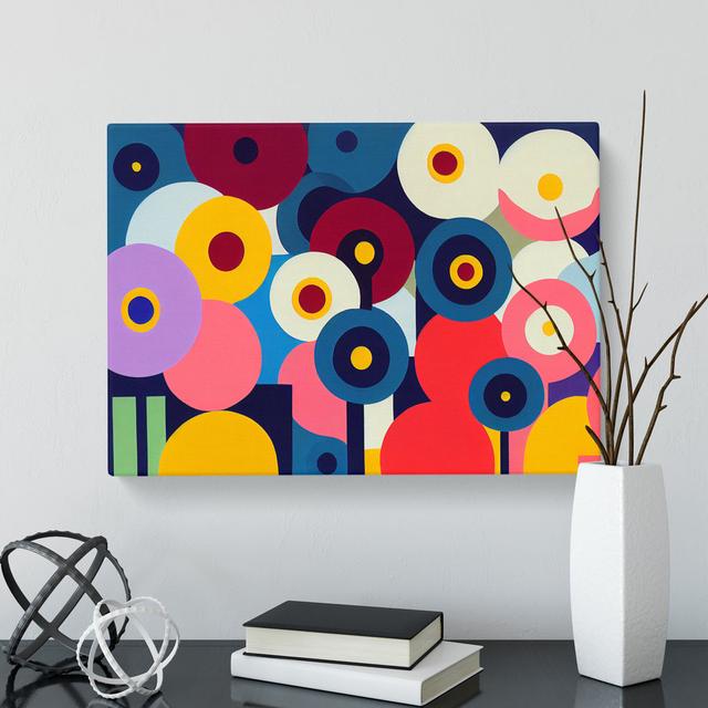 Cosmopolitan Flower Market Abstract - Wrapped Canvas Graphic Art Marlow Home Co. Size: 40cm H x 60cm W x 3cm D on Productcaster.