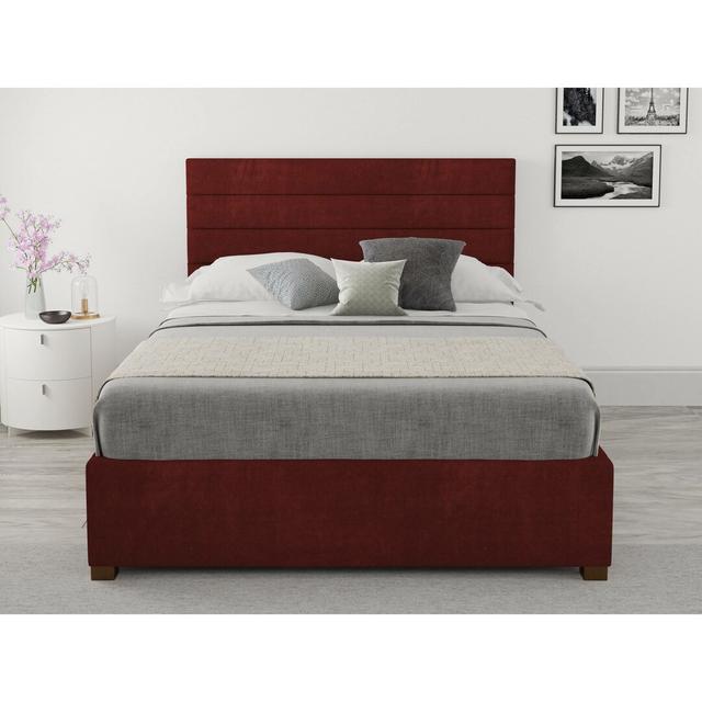 Tyson Upholstered Ottoman Bed Hykkon Size: Super King (6'), Colour: Bordeaux on Productcaster.