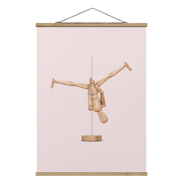 Pole Dance with Wooden Figure - Graphic Art Print Isabelle & Max Size: 66.4cm H x 50cm W x 0.3cm D on Productcaster.