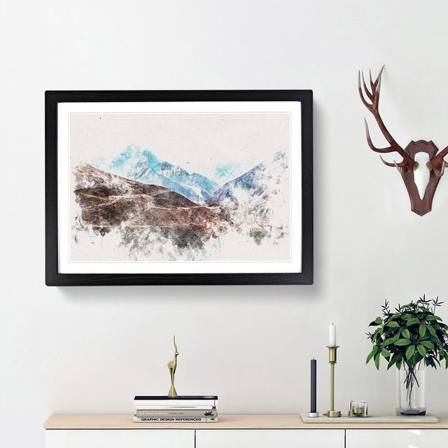 Mount Everest in the Himalayas - Picture Frame Graphic Art Print East Urban Home Size: 27cm H x 36cm W x 2cm D, Frame Option: Black Framed on Productcaster.