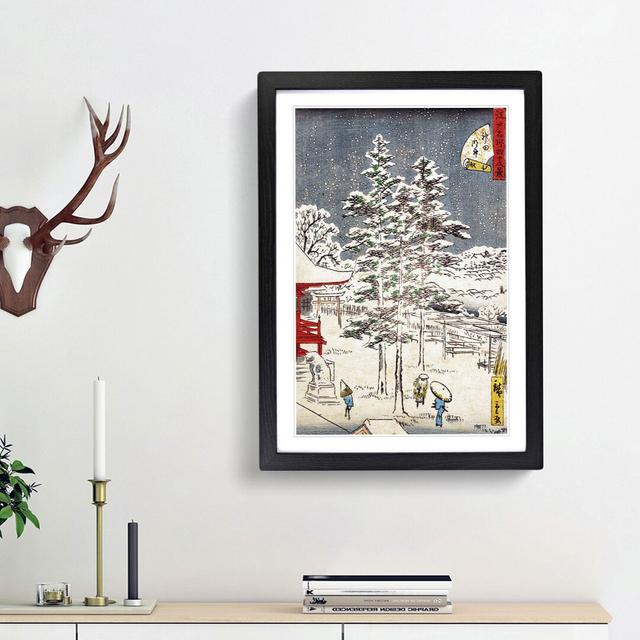 Kanda Temple Snow by Utagawa Hiroshige - Picture Frame Art Print East Urban Home Frame Option: Black Framed, Size: 36cm H x 27cm W x 2cm D on Productcaster.