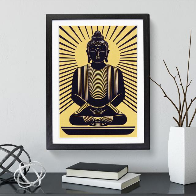 Magnetic Buddha - Picture Frame Graphic Art Latitude Vive Size: 34cm H x 25cm W x 2cm D, Frame Colour: Black on Productcaster.