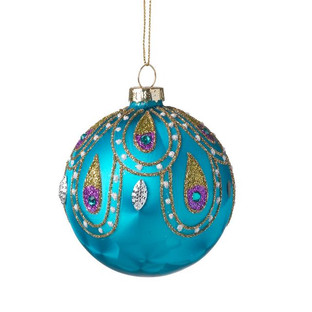 Peacock Décor Glass Ball Ornament (Set of 4) The Seasonal Aisle on Productcaster.