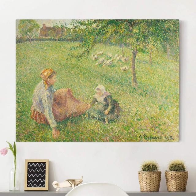 Leinwandbild Die Gänsehirtin von Camille Pissarro Rosalind Wheeler Größe: 75 cm H x 100 cm B on Productcaster.