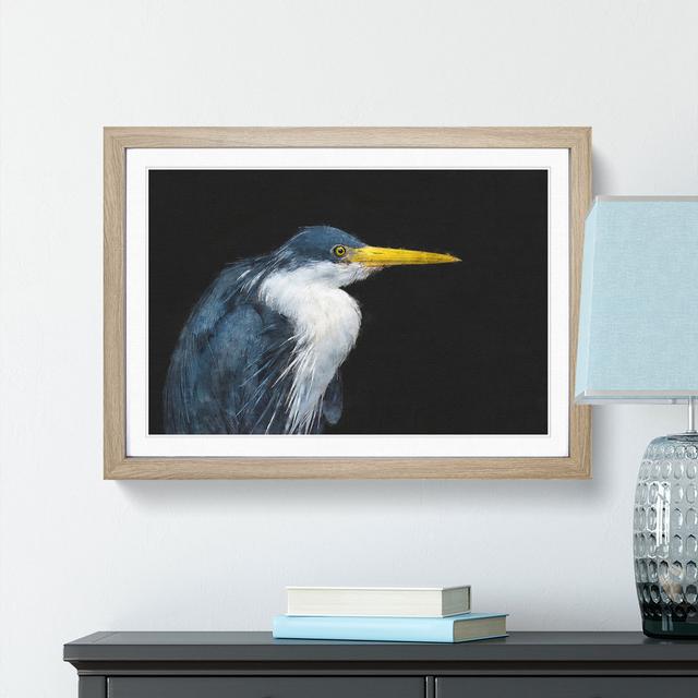 Pied Heron - Picture Frame Graphic Art Print East Urban Home Format: Oak, Size: 33cm H x 45cm W x 2cm D on Productcaster.