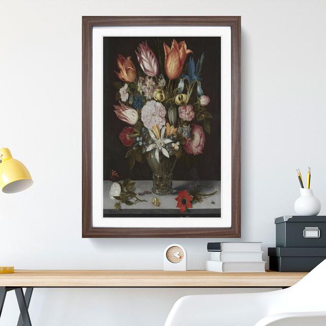 Still Life with Flowers Vol.3 by Ambrosius Bosschaert - Picture Frame Painting East Urban Home Frame Option: Walnut, Size: 36cm H x 27cm W x 2cm D on Productcaster.