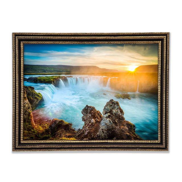 Sunset Over The Stunning Waters Framed Print Union Rustic Size: 84.1cm H x 118.9cm W x 3cm D, Format: Black Gold Framed Paper on Productcaster.