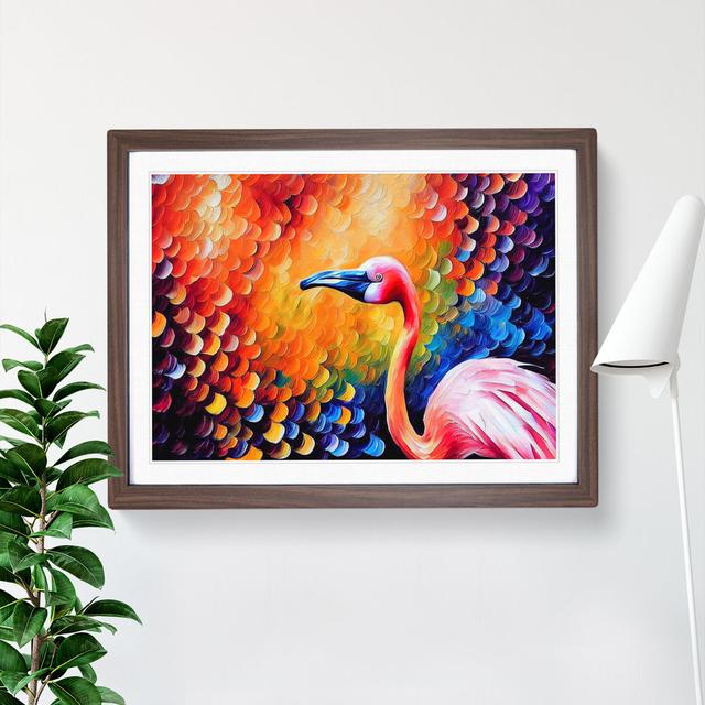 Flamingo Vol.1 Abstract - Picture Frame Painting Bay Isle Home Frame Colour: Walnut Framed, Size: 34cm H x 46cm W x 2cm D on Productcaster.