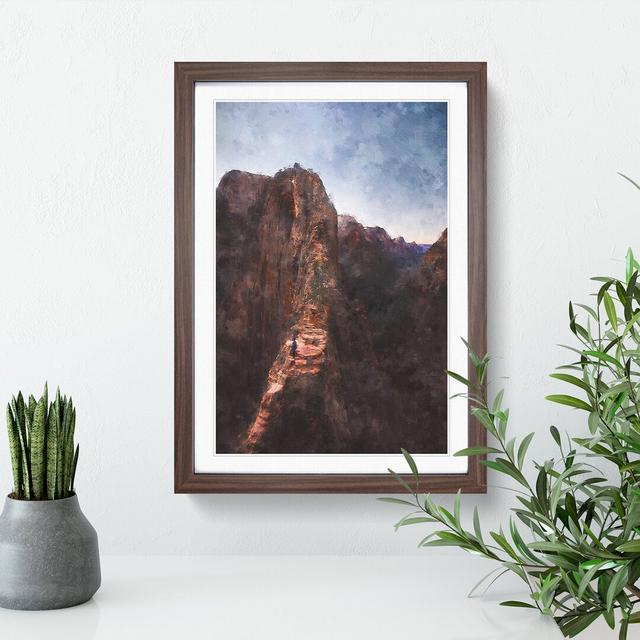 Angels Landing in Utah - Picture Frame Graphic Art East Urban Home Frame Option: Walnut Framed, Size: 65cm H x 48cm W x 2cm D on Productcaster.