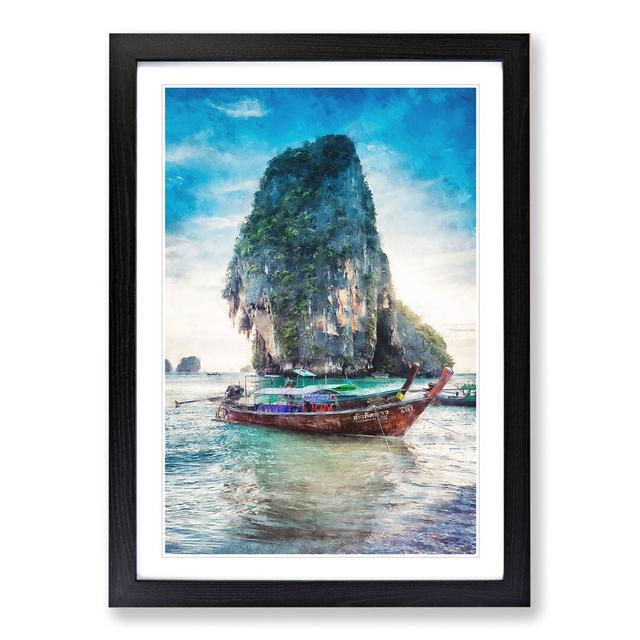 Long Tail Boats in Phuket Thailand - Picture Frame Graphic Art East Urban Home Frame Option: Black Framed, Size: 36cm H x 27cm W x 2cm D on Productcaster.