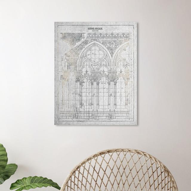 'Gothic Arcade Vintage' Graphic Art on Wrapped Canvas East Urban Home Size: 40.6 cm H x 33 cm W on Productcaster.