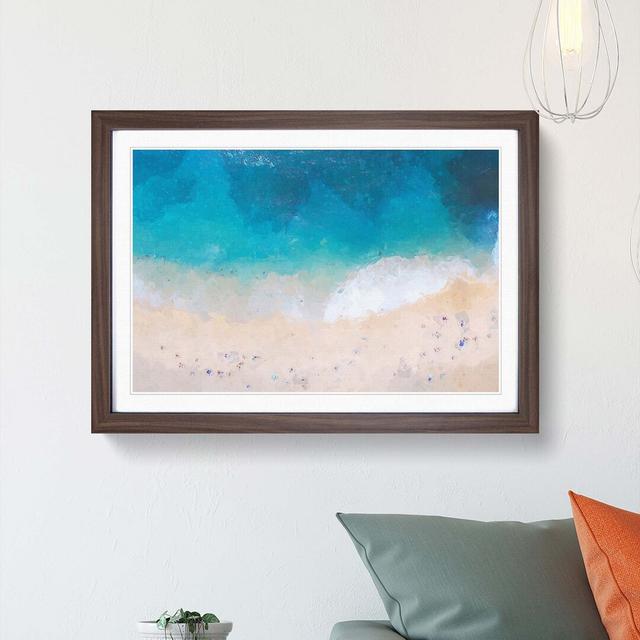 Sandy Beach in Honolulu Hawaii in Abstract - Picture Frame Graphic Art Print East Urban Home Size: 60cm H x 91cm W x 2cm D, Frame Option: Walnut on Productcaster.