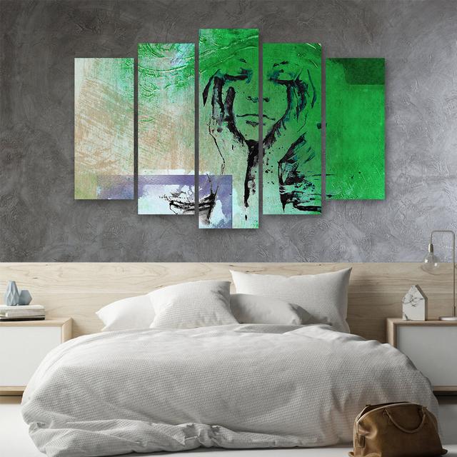 Canvas Print Woman Abstraction Green Mercer41 Size: 70cm H x 100cm W on Productcaster.