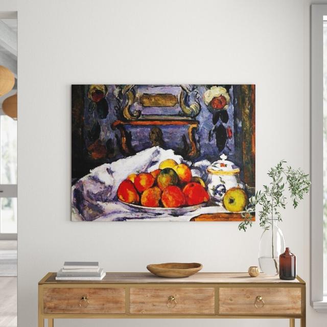 'Still Life, Bowl of Apples' by Paul Cezanne Painting Print Rosalind Wheeler Size: 90cm H x 120cm W x 1.8cm D on Productcaster.