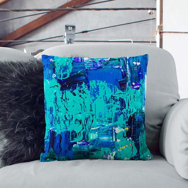 Abstract Art Painting Vol.228 by S.Johnson Cushion with Filling East Urban Home Size: 40 x 40 cm, Backing Colour: Stone on Productcaster.