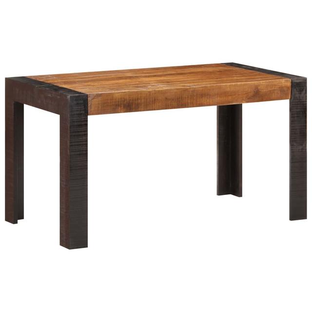 Solid Rough Mango Wood Dining Table - 140X70x76 Cm Rustic Furniture Alpen Home Size: 76cm H x 140cm L x 70cm W, Table Top Colour: Brown on Productcaster.