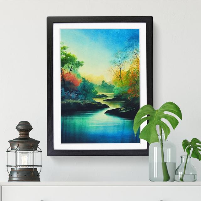 Watercolour River Vol.3 - Print Alpen Home Frame Option: Black, Size: 64cm H x 46cm W x 2cm D on Productcaster.