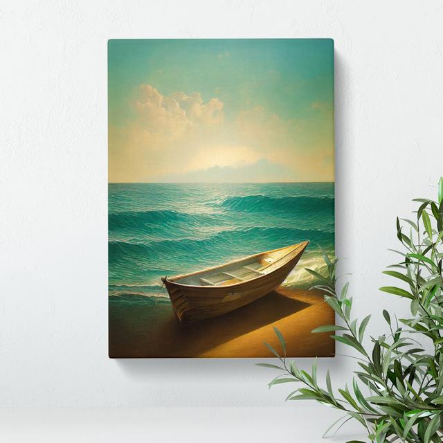 XV1022-1134X Boat On The Beach - Print Breakwater Bay Format: Wrapped Canvas, Size: 50cm H x 35cm W x 3cm D, Matte Colour: No Matte on Productcaster.